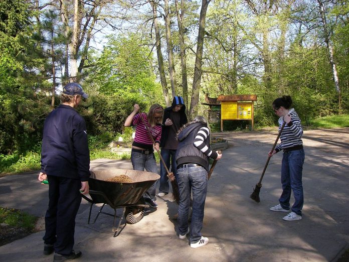 Teenagers walking together
